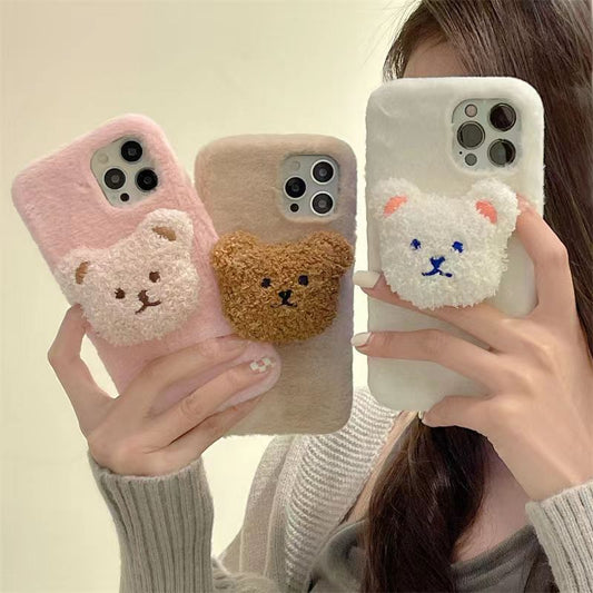 New Cartoon Plush Bear Mobile Phone Case