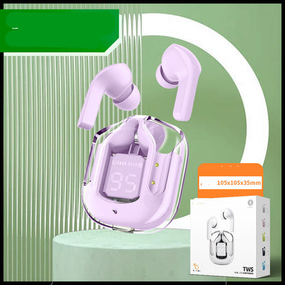 Transparent Wireless Bluetooth Headset Digital Display Noise Reduction True Wireless Sports Music