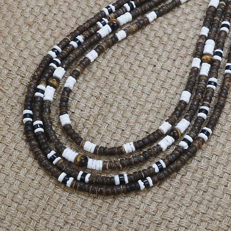 Men Tribe Ethnic Coconut Shell Necklace Men