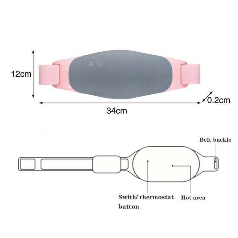 Warm Heating Vibration Electric Waist Belt Massage Menstrual Relief Period Pain