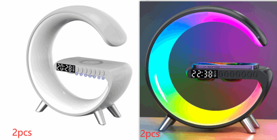 2023 New Intelligent G Shaped LED Lamp Bluetooth Speake Wireless Charger Atmosphere Lamp App Control For Bedroom Home Decor