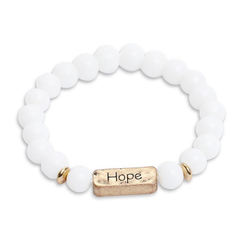 Natural Stone Engraved Hope Bracelet