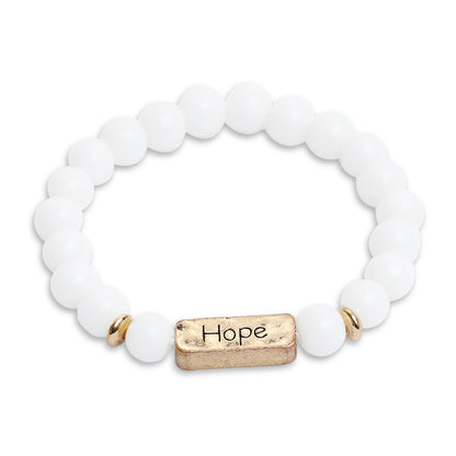 Natural Stone Engraved Hope Bracelet