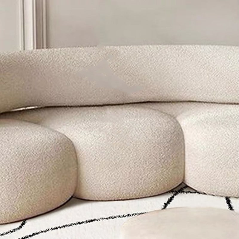 Curved Lamb Cashmere Fabric Sofa In Office, Bedroom and The Living Room