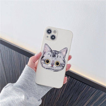 Three-dimensional Cartoon Cat Phone Case With 3D Eyes