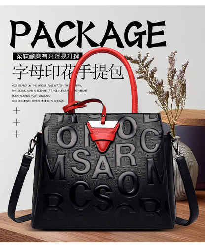 Leather Texture Tote Handbag.