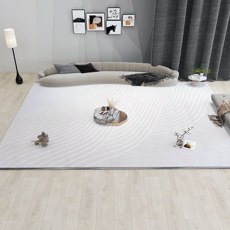 Light Luxury Minimalist Sofa Coffee Table Floor Mat White