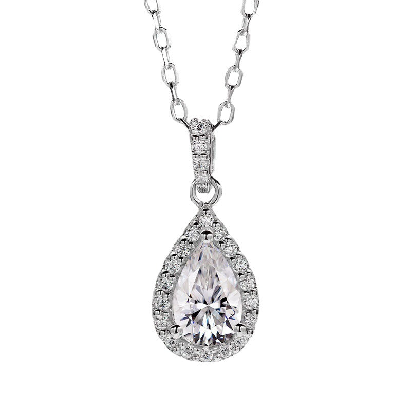 Fashion Water Drop 1 Carat Moissanite Necklace