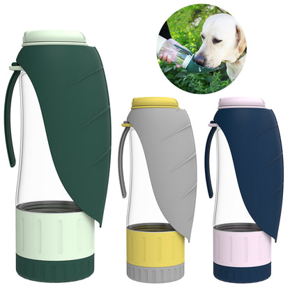 Multifunction 2 In 1 Pet Dog Water Bottle Foldable Portable Puppy Food Bowl Drinking Dispenser