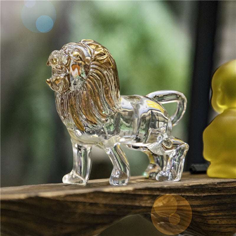 Crystal Lion Town House Home Office Mascot Decoration