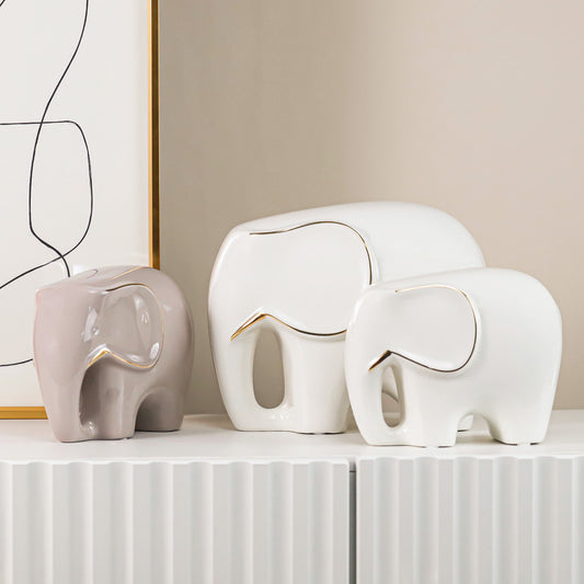 Simple Elephant Ceramic Decoration: Office Desktop and Living room.