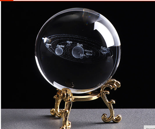 6CM Laser Engraved 3D Solar System Ball: Miniature Planets Model Globe.