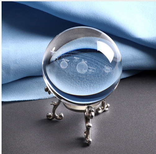 6CM Laser Engraved 3D Solar System Ball: Miniature Planets Model Globe.