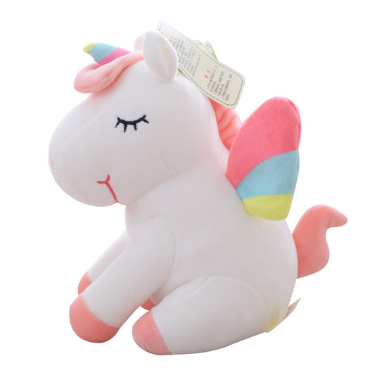 Enchanting Rainbow Unicorn Doll Plush Toy: Angel Pegasus Unicorn Pillow.