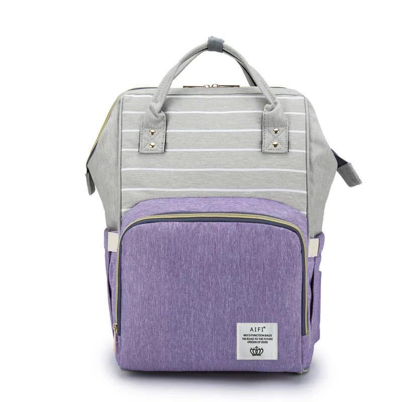 Lequeen Multifunctional Mommy Diaper Bag: Stylish and Spacious Baby Care Backpack.