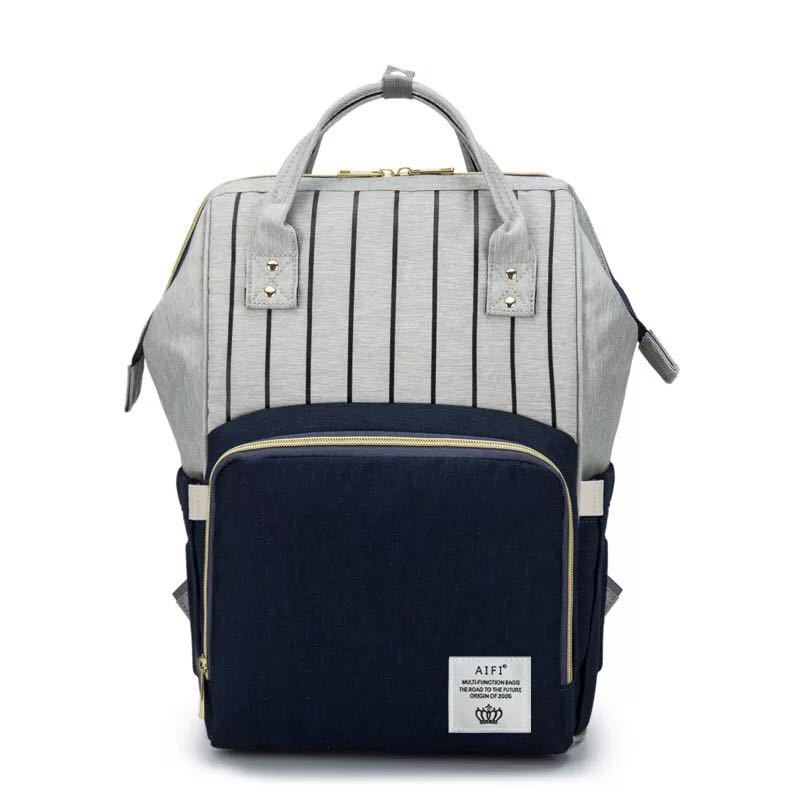 Lequeen Multifunctional Mommy Diaper Bag: Stylish and Spacious Baby Care Backpack.