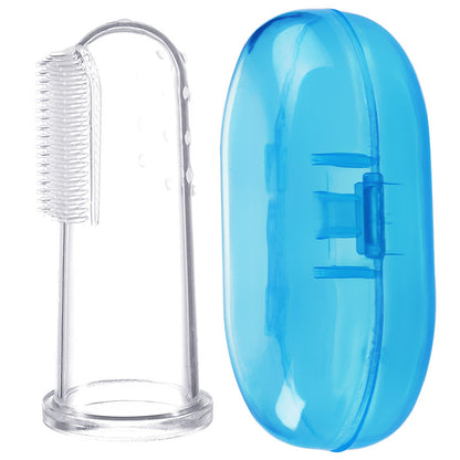 Baby Toothbrush Storage Box: Convenient PP Organizer for Thumb and Finger Toothbrushes.