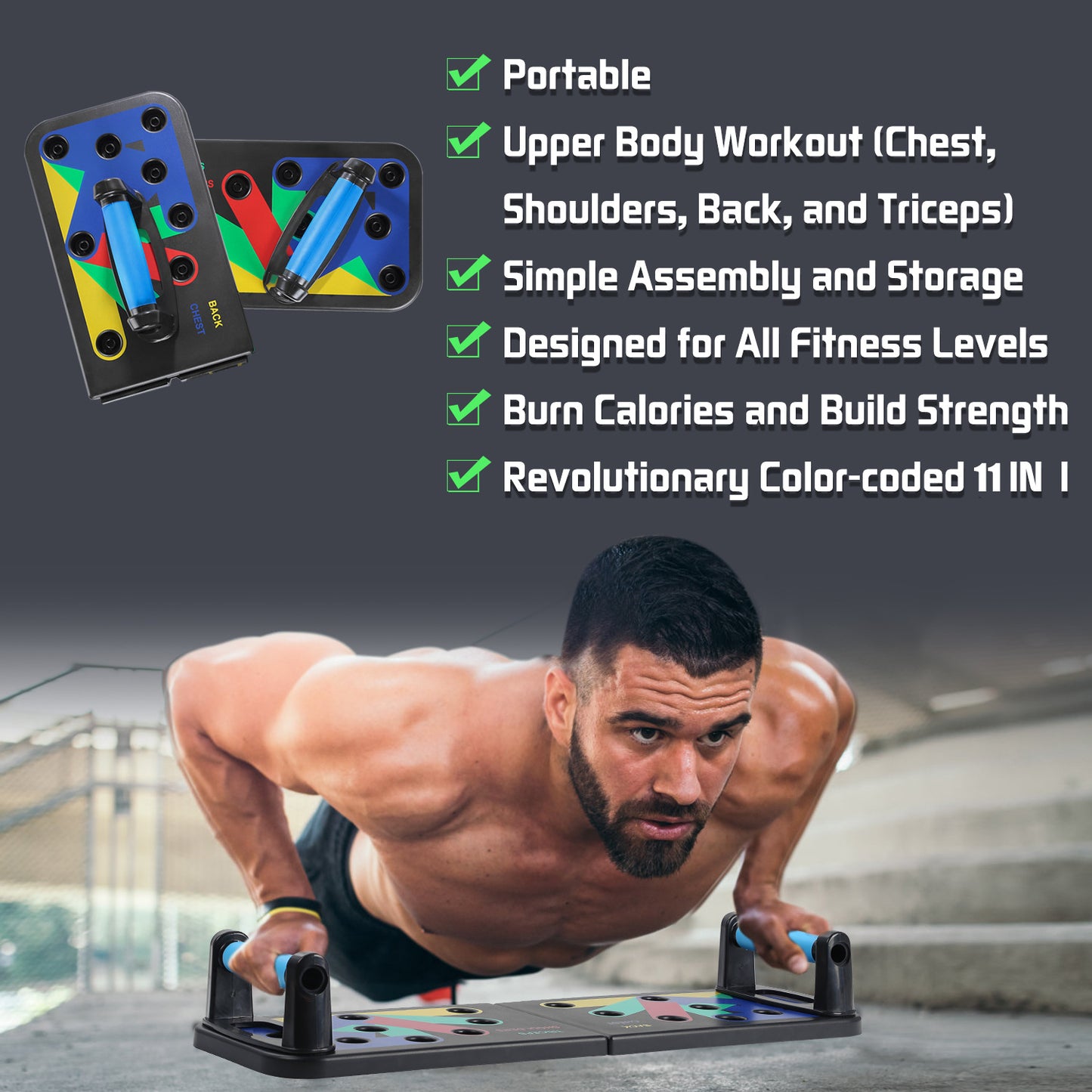 Revolutionary Foldable Multi-Functional Push-Up Board: Elevate Your Fitness Game and Sculpt Your Abdominal Muscles