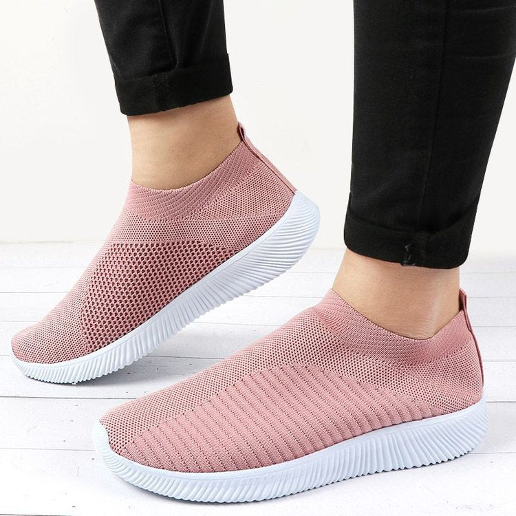 Orthopedic Women’s Slip on Sneakers Outdoor Mesh Solid Colour Sports Shoes Running Breathable