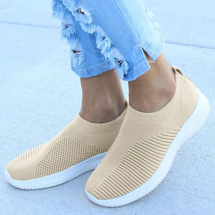 Orthopedic Women’s Slip on Sneakers Outdoor Mesh Solid Colour Sports Shoes Running Breathable