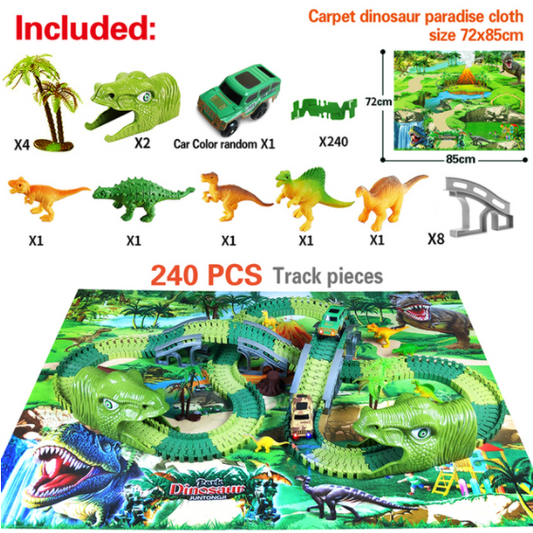 Carpet Dinosaur Paradise: 160 or 240 Track Pieces Included.