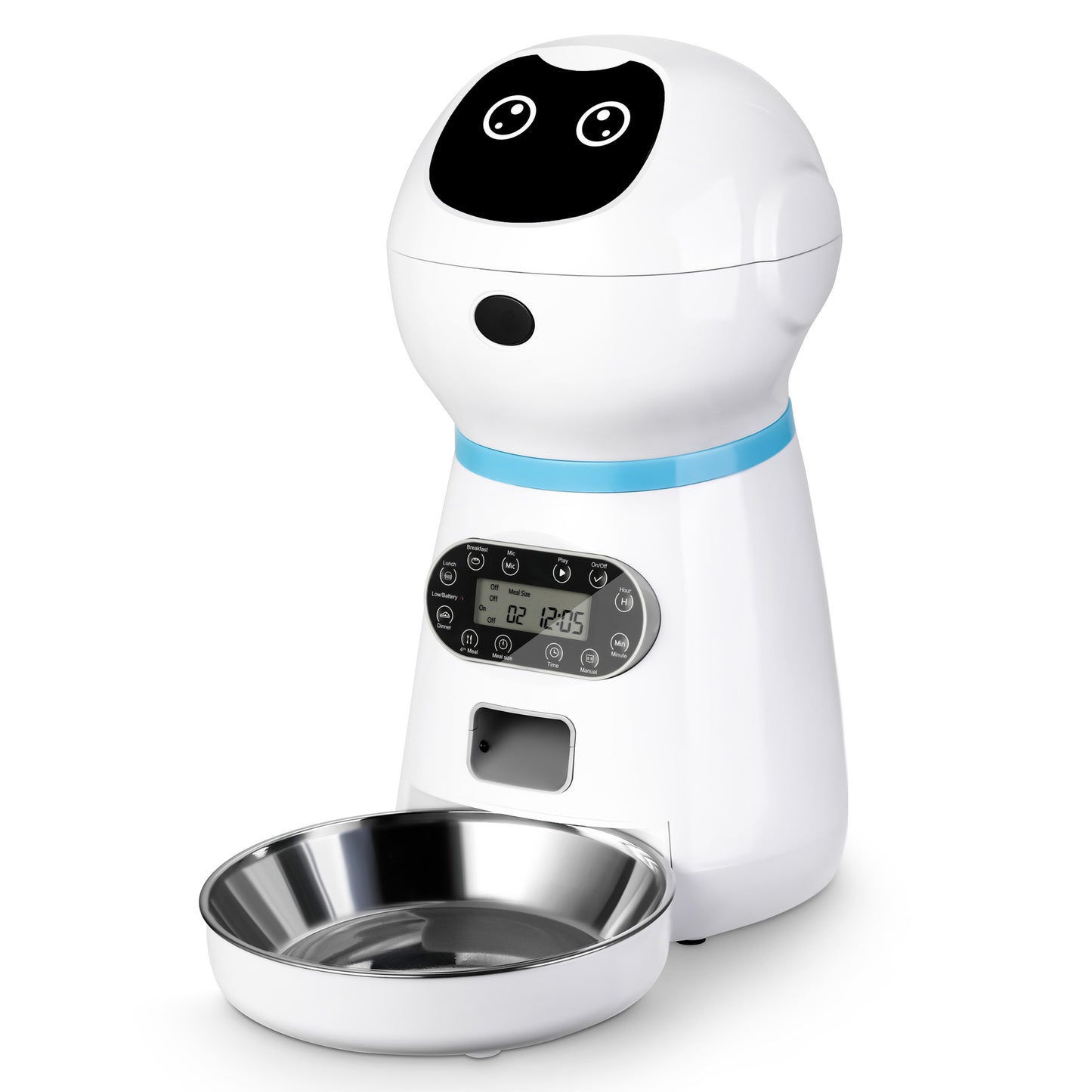 Smart Stainless Steel Pet Feeder: Automatic and Convenient Pet Feeding Solution.