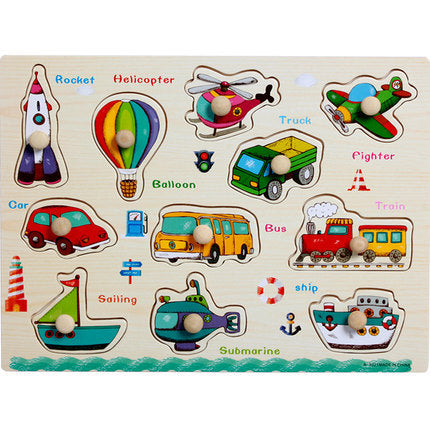 Animal Digital Letter Hand Grab Board Jigsaw Puzzle: Intellectual Wooden Toy for 1-3-4 Year Olds.