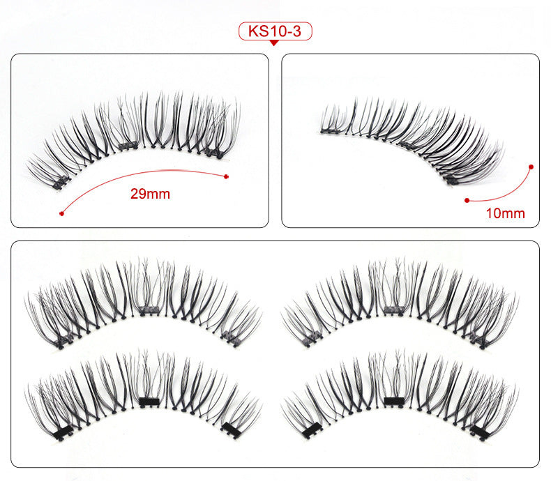 Handmade Beauty: Factory Direct 3D Magnetic False Eyelashes with Three Magnets - Natural, Realistic, and Effortlessly Magnetic