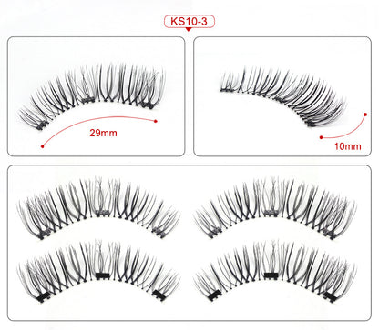 Handmade Beauty: Factory Direct 3D Magnetic False Eyelashes with Three Magnets - Natural, Realistic, and Effortlessly Magnetic