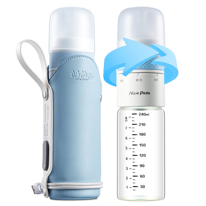 Baby Insulated Milk Bottle: Portable and Thermostatic Glass Storage Bottle.