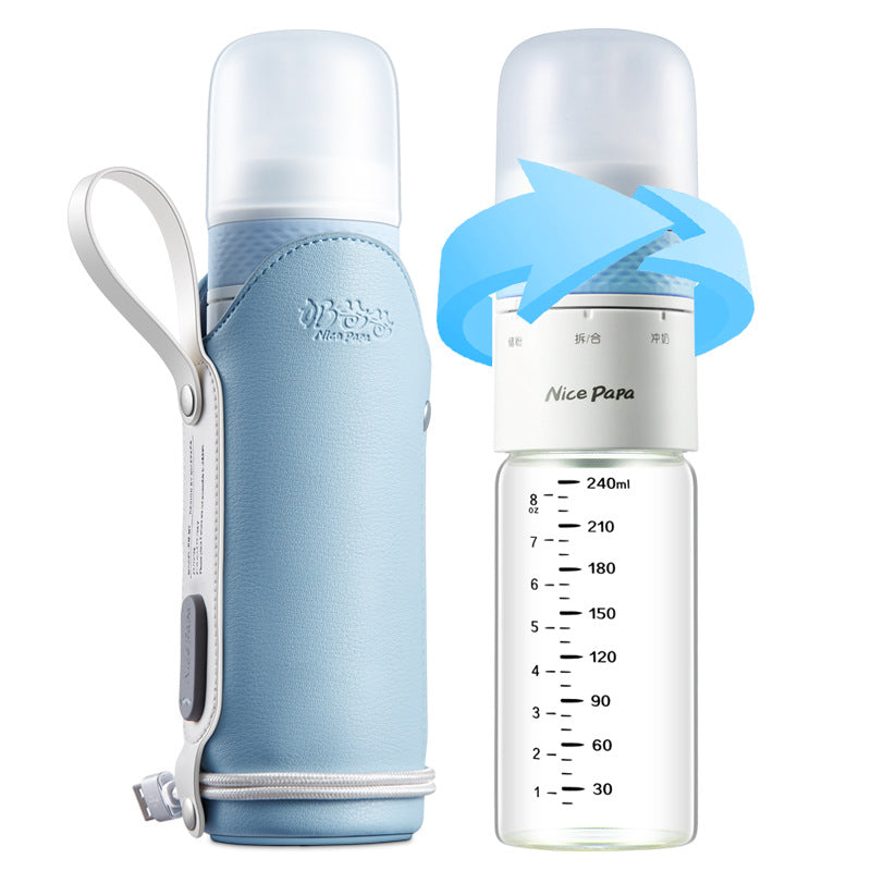 Baby Insulated Milk Bottle: Portable and Thermostatic Glass Storage Bottle.