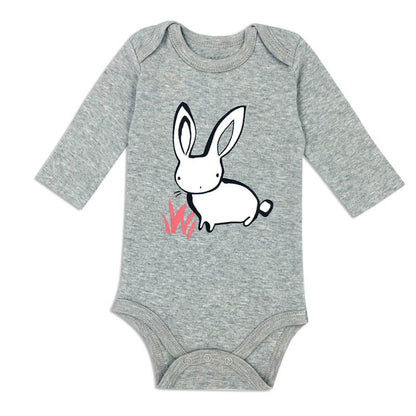 Newborn Baby Romper: Adorable Cartoon Print, 100% Cotton, Long Sleeve for Autumn - Suitable for Boys and Girls from 0 to 24 Months.