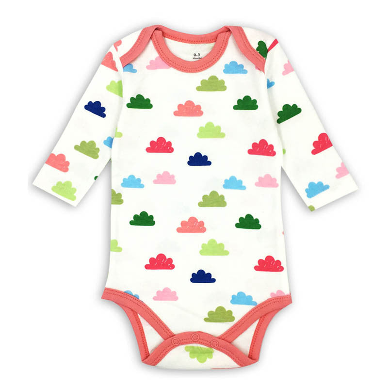 Newborn Baby Romper: Adorable Cartoon Print, 100% Cotton, Long Sleeve for Autumn - Suitable for Boys and Girls from 0 to 24 Months.