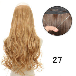 Invisible fishing line hair extension piece straight hair big wave wig piece hair extensions