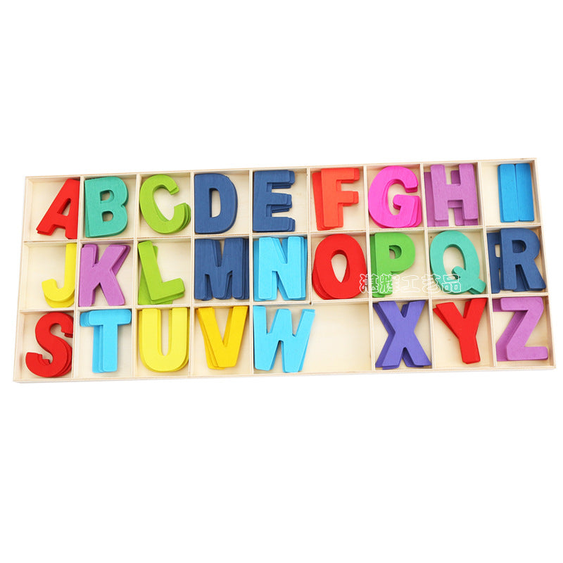 Wooden Alphabet Grasping Board: Early Education Baby Jigsaw Puzzle.