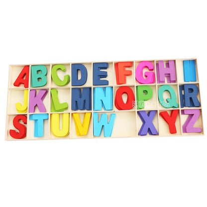 Wooden Alphabet Grasping Board: Early Education Baby Jigsaw Puzzle.