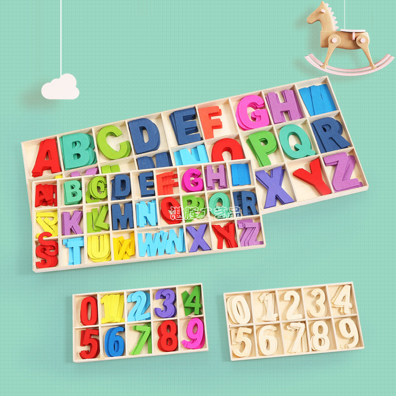 Wooden Alphabet Grasping Board: Early Education Baby Jigsaw Puzzle.