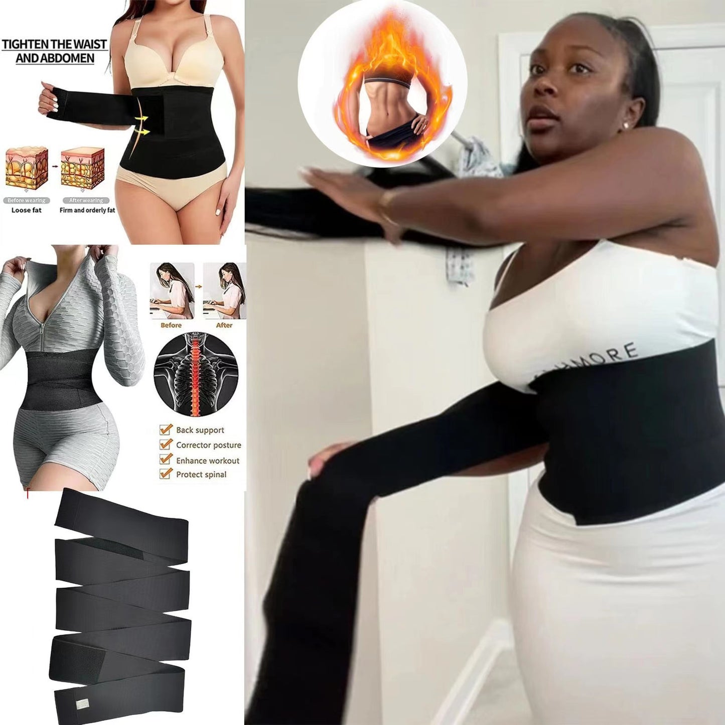 Waist belt restraint,  ladies waist belt, elastic abdomen belt waist trainer.