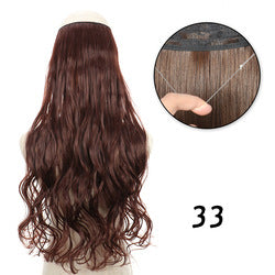 Invisible fishing line hair extension piece straight hair big wave wig piece hair extensions