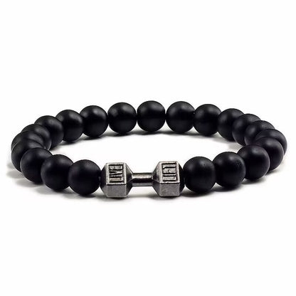 Geometry Energy Bracelet: Volcanic Stone Dumbbell Beaded Jewellery