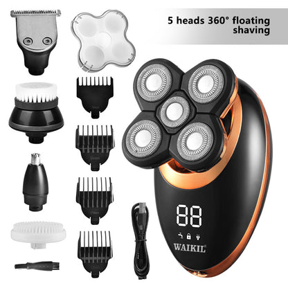 Ultimate Grooming Companion: Waterproof 5-in-1 Smart Razor with Seven-Blade Electric Shaver and Multi-Functional Haircut Set for Men