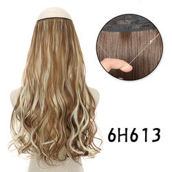 Invisible fishing line hair extension piece straight hair big wave wig piece hair extensions