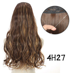 Invisible fishing line hair extension piece straight hair big wave wig piece hair extensions