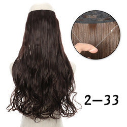 Invisible fishing line hair extension piece straight hair big wave wig piece hair extensions