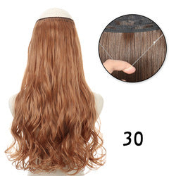 Invisible fishing line hair extension piece straight hair big wave wig piece hair extensions