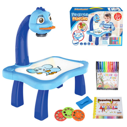 Enchanting Artistry: Children's Intelligent Projection Painting Toy - A Multi-Functional Writing and Drawing Board with Light and Music