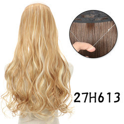 Invisible fishing line hair extension piece straight hair big wave wig piece hair extensions