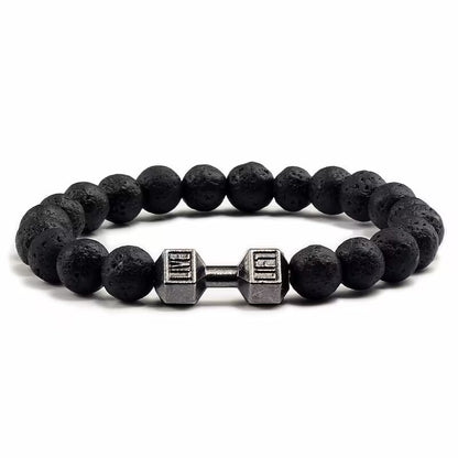 Geometry Energy Bracelet: Volcanic Stone Dumbbell Beaded Jewellery