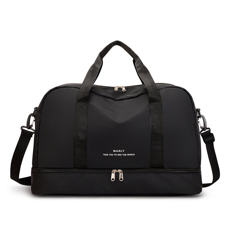 Large capacity unisex travel and fitness bag.