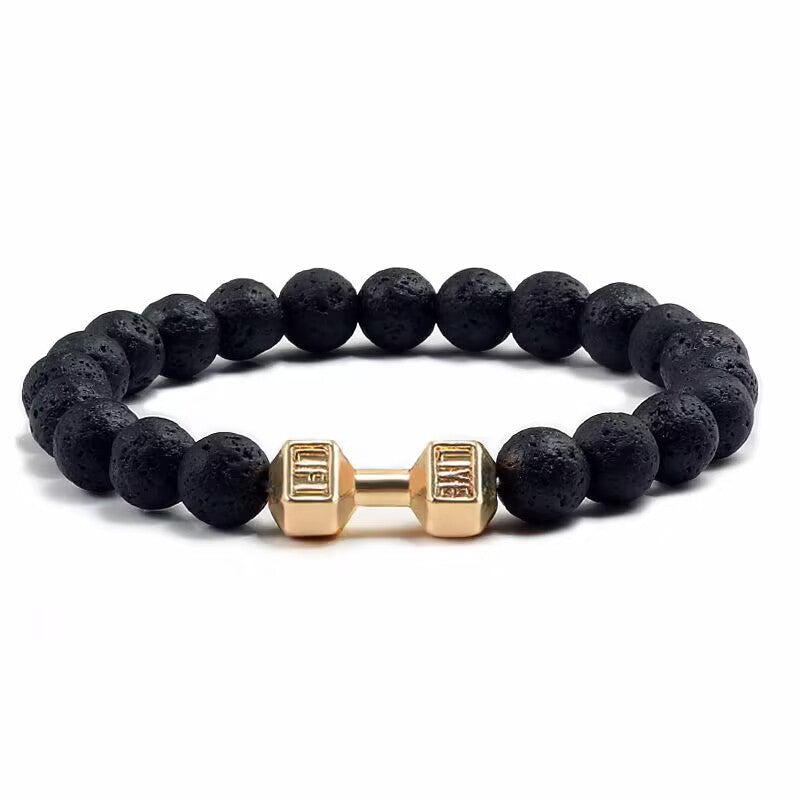 Geometry Energy Bracelet: Volcanic Stone Dumbbell Beaded Jewellery